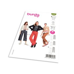Střih Burda 6085 - Rovné kalhoty s gumou v pase
