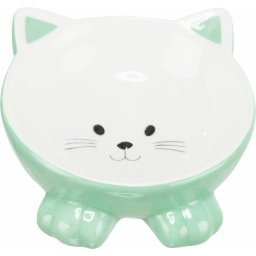 Zvýšená keramická miska kočičí hlava 14 cm, 150 ml Barva: zelená