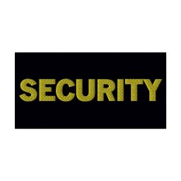 MILITARY RANGE nášivka SECURITY se ŽLUTOU nití 10 x 22 cm VELCRO