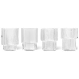 Ferm Living designové sklenice na vodu Ripple Small Glasses