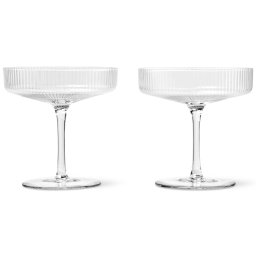 Ferm Living designové sklenice na šampaňské Ripple Champagne