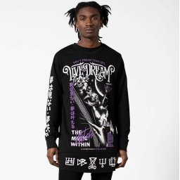 mikina pánská KILLSTAR - Dream Longline - Black - KSRA004624