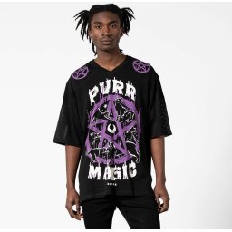 tričko pánské KILLSTAR - Purr Magic Sports Jersey - Black - KSRA004614