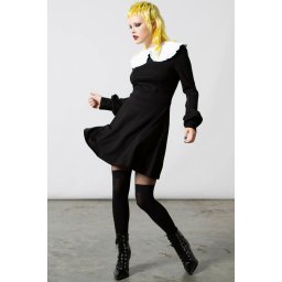 šaty dámské KILLSTAR - Mystra Collar - Black - KSRA004659