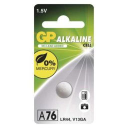 Alkalická knoflíková baterie GP A76F (LR44), 1 ks B13762