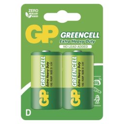 Zinková baterie GP Greencell D (R20), 2 ks B1241