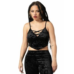 tílko dámské KILLSTAR - Blasphemia Strappy - Black - KSRA005210