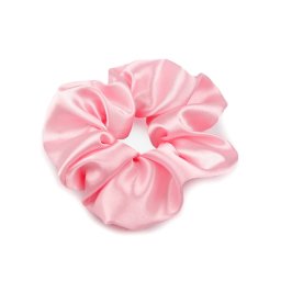 Saténová scrunchie gumička do vlasů - růžová barva
