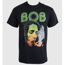 tričko pánské Bob Marley - Smoking Da Erb - Black - ROCK OFF - BMATS02MB