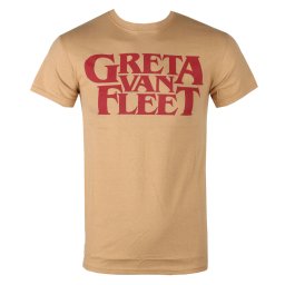 tričko pánské Greta Van Fleet - Logo - OLD GOLD - ROCK OFF - GVFTS02MOG