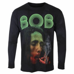 tričko pánské s dlouhým rukávem Bob Marley - Smoke Gradient - BLACK - Dip-Dye - BMALST32MDD