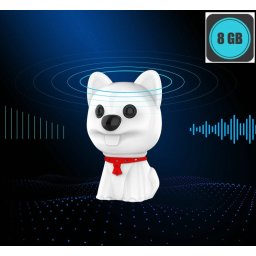 Špionážní hlasový záznamník ukrytý v klíčence - Pejsek s 8 GB pamětí + Mp3 přehrávač