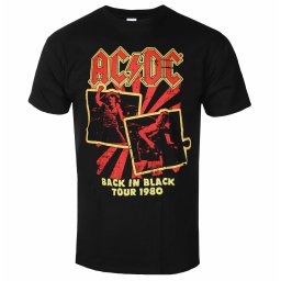tričko pánské AC/DC - Back in Black Tour 1980 - BLACK - ROCK OFF - ACDCTS88MB