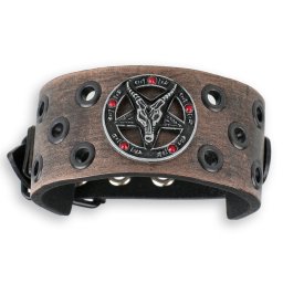 náramek Baphomet - brown - krystal red - LSF1 61-a