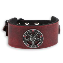 náramek Baphomet - red - krystal red - LSF1 60-a