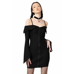 šaty dámské KILLSTAR - Demelza Bardot - Black - KSRA005087