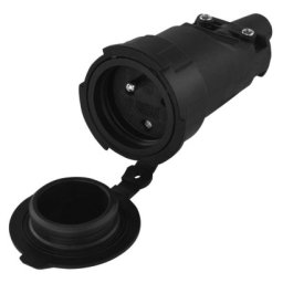EMOS P0044 Gumová zásuvka pro prodlužovací kabel, černá