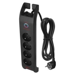 EMOS P54022 Přepěťová ochrana 1800J – 4 zásuvky, 2m, černá
