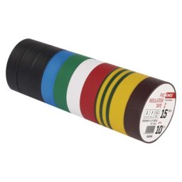 EMOS Izolační páska PVC 15mm x 10m barevný mix 10 ks
