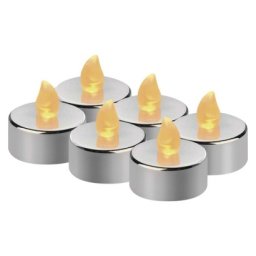 EMOS DCCV12 LED dekorace – 6x čajová svíčka stříbrná