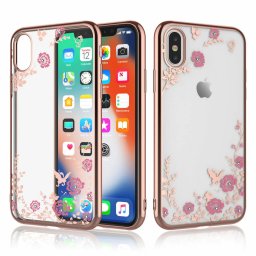 Pouzdro Forcell Diamond Case iPhone XS/X - Růžově zlatá