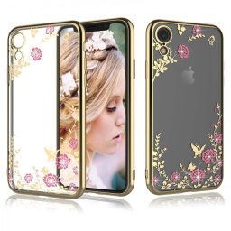Pouzdro Forcell Diamond Case iPhone XR - Zlatá