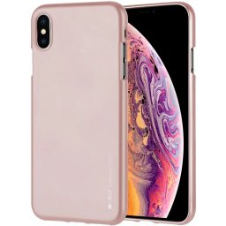 Goospery Mercury i-Jelly Metal iPhone Xs Max - Růžově zlatá