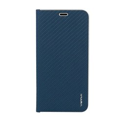 Pouzdro Vennus Book Carbon iPhone 12 Pro Max - Modré