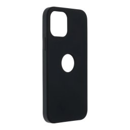 Pouzdro Forcell Soft-Touch SILICONE APPLE IPHONE 12 PRO MAX - Černé výřez na logo