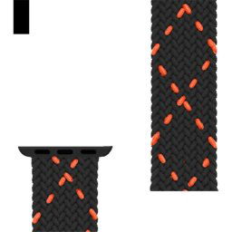 Řemínek iMore Braided Solo Loop Apple Watch Series 1/2/3 38mm - černý/oranžový (M)