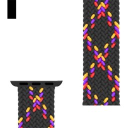 Řemínek iMore Braided Solo Loop Apple Watch Series 1/2/3 42mm - černý/červený/žlutý/fialový (M)