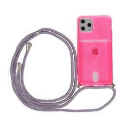 Vennus STRAP Fluo Case iPhone 12 Pro/12 - neonově růžová