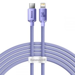 Kabel Baseus Crystal Shine TYPE-C to Lightning PD20W 2m - Fialový