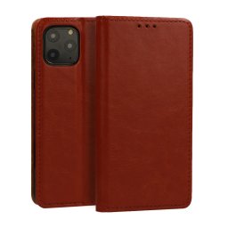 Pouzdro TopQ Special iPhone 12 mini knížkové - Hnědé