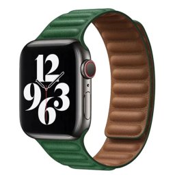 iMore Řemínek Kožený tah Apple Watch Series 1/2/3 (38mm) - jetelově zelený