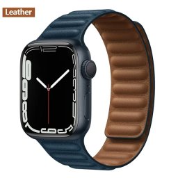 iMore Řemínek Kožený tah Apple Watch Series 1/2/3 (38mm) - hlubokomořsky modrý