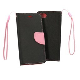 Pouzdro Fancy Book Iphone 13 Pro Max - Černé/Růžové