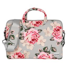 Wonder BriefCase Laptop 13"-14" - Šedá s růžemi