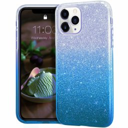 Třpytivé pouzdro Forcell Shining Case na iPhone 11 Pro Max - Modré/Stříbrné