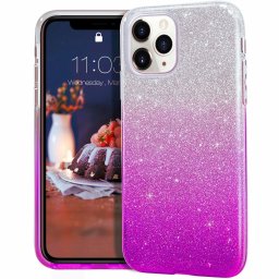 Třpytivé pouzdro Forcell Shining Case na iPhone 11 Pro Max - Růžové/Stříbrné