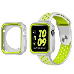 Pouzdro SPORT na Apple Watch 42mm Series 1, 2, 3 - Šedo-limetkový