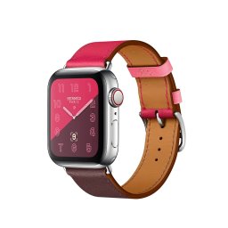 Kožený řemínek Single Tour pro Apple Watch Series 3/2/1 (42mm) - Bordó/Růžový