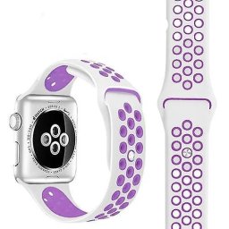 Řemínek SPORT pro Apple Watch Series 1/2/3 (42mm) - Bílý/Fialový