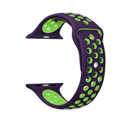 Řemínek SPORT pro Apple Watch Series 1/2/3 (42mm) - Fialový/Limetkový