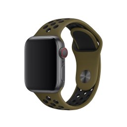 Řemínek SPORT pro Apple Watch Series 1/2/3 (42mm) - Olivový/Černý
