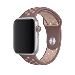 Řemínek SPORT pro Apple Watch Series 1/2/3 (42mm) - Kouřově fialový/Béžový