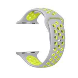 Řemínek SPORT pro Apple Watch Series 1/2/3 (42mm) - Šedý/Neonově žlutý