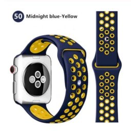 Sportovní řemínek SPORT pro Apple Watch Series 3/2/1 (38mm) - Půlnočně modrý/Žlutý