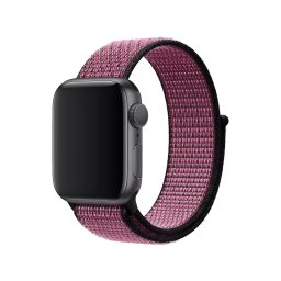 Řemínek iMore NYLON Apple Watch Series 1/2/3 42mm - Černý/Sytě růžový