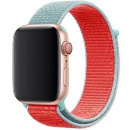 Řemínek iMore NYLON Apple Watch Series 1/2/3 38mm - Mint/červený